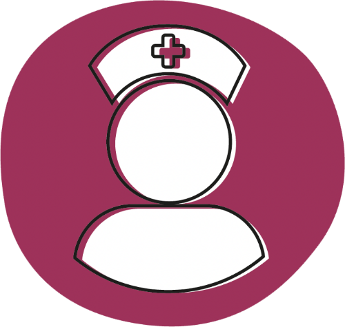 Nurse icon on a pink background